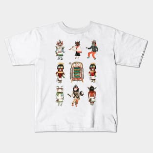 Antique Cherokee Indian Drawing Set Kids T-Shirt